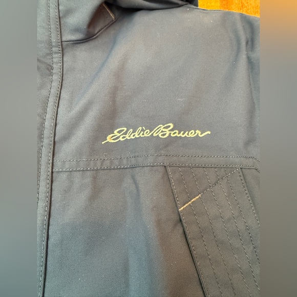 Eddie Bauer Men’s Navy Premium DOWN Hooded Weatheredge Parka NWOT-Large - Picture 12 of 14